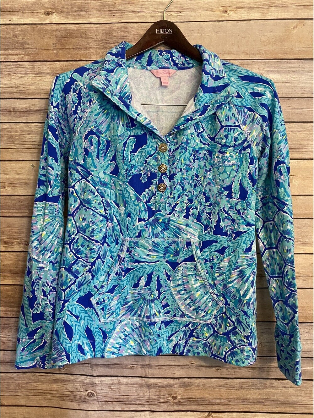 Lilly Pulitzer UPF 50+ Captain Popover Resort  Blue Unworn Size XS